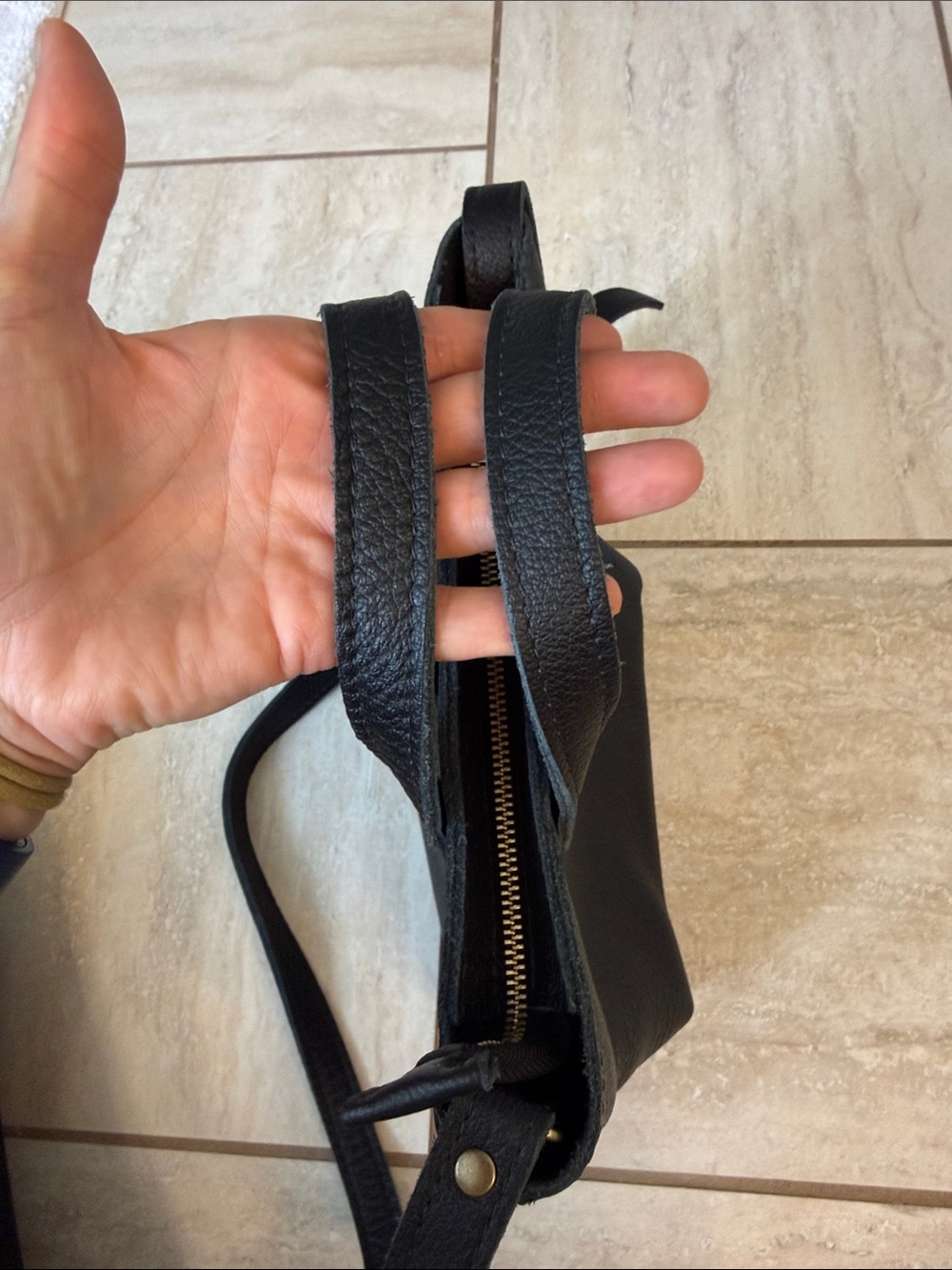 Portland Leather Goods Mini Zippered Crossbody Tote Pebbled - Picture 9 of 16